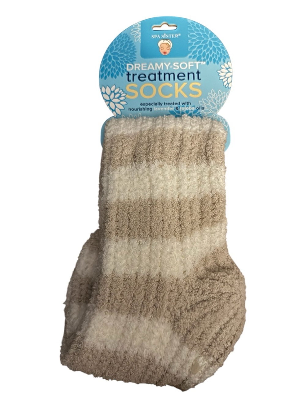 Dreamy-Soft Treatment Socks - Beige & Cream